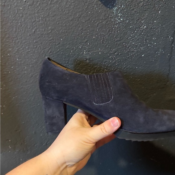Women’s Anyi Lu Dark Blue Suede Heeled Booties Size 40/9 - Picture 6 of 9